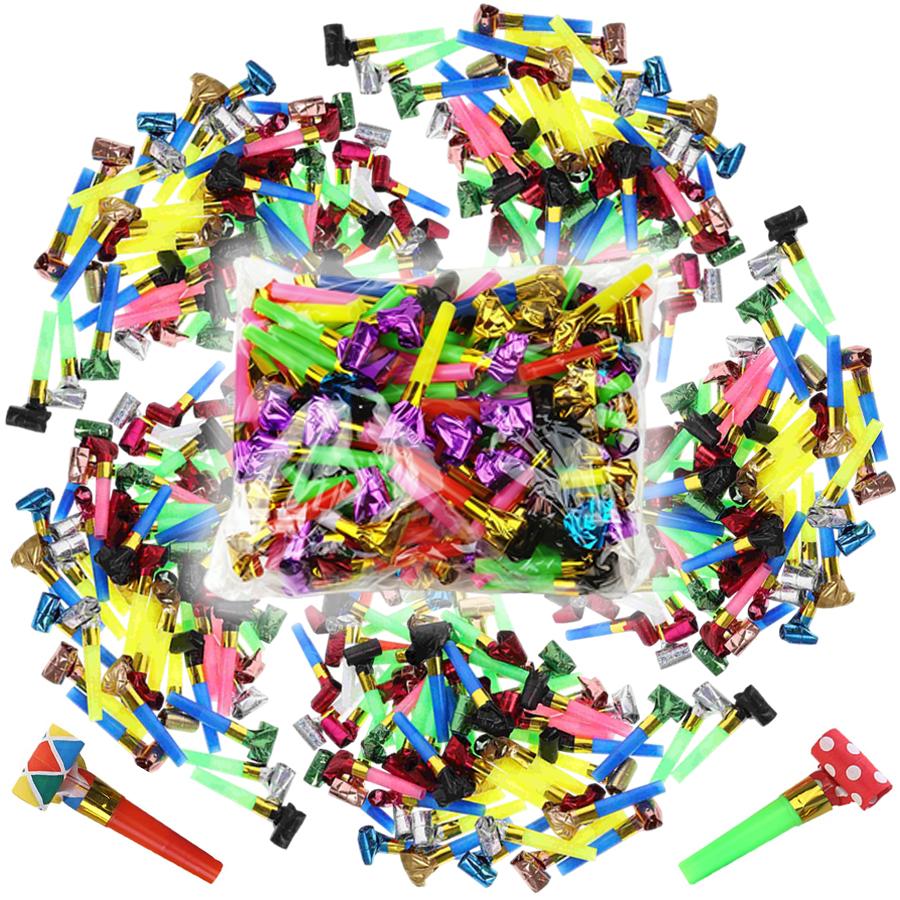 16/32/64pcs Party Blowers Whistles - Multicolor Noise Makers Blowouts with Paper Fringes, Perfect for Birthday, Wedding, Holiday