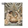 Handgefertigte Religiöse Bastelarbeiten Krippe Perlmutt-Kunst-Set, Heilige Familie Malerei DIY Spirituelle Wanddekoration 3D Bastelset für Erwachsene, Weihnachten Zuhause