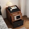 Solid Wood Nightstands Bedroom Simple Bedside Table Retro Creative Bedside Cabinet Living Room Multifunctional Storage Cabinet