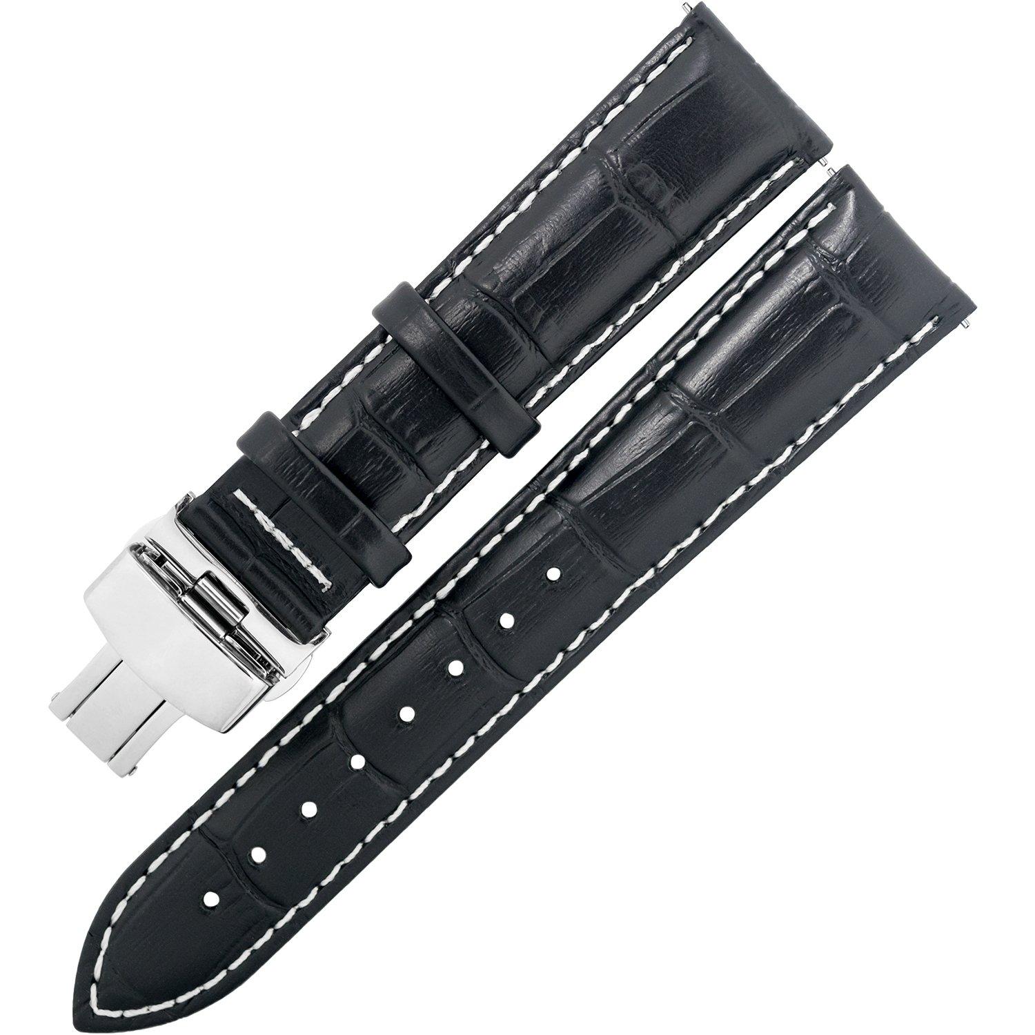 

[TONCHARME] Toncharme Watch Strap, Crocodile Embossed, Replacement, EASY CLICK (Easy Click) Genuine Leather, Push Button Type, Butterfly Clasp,