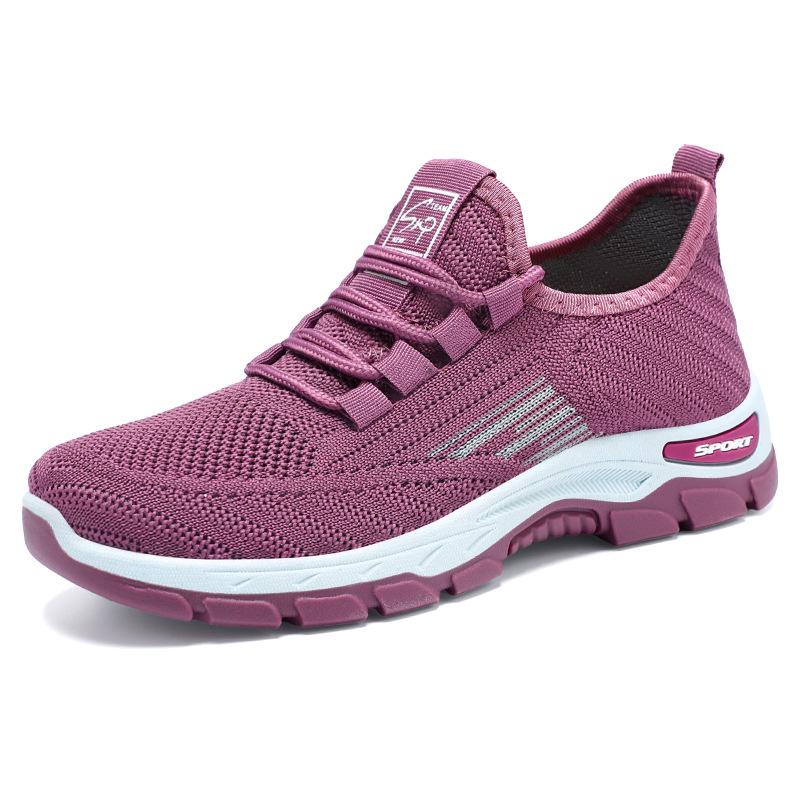 Shoes Women's Sports Shoes 2025 Versatile Women's Single Shoes Soft Soles Comfortable and Not Tired Feet Running Shoes Breathable Fly-woven Shoes