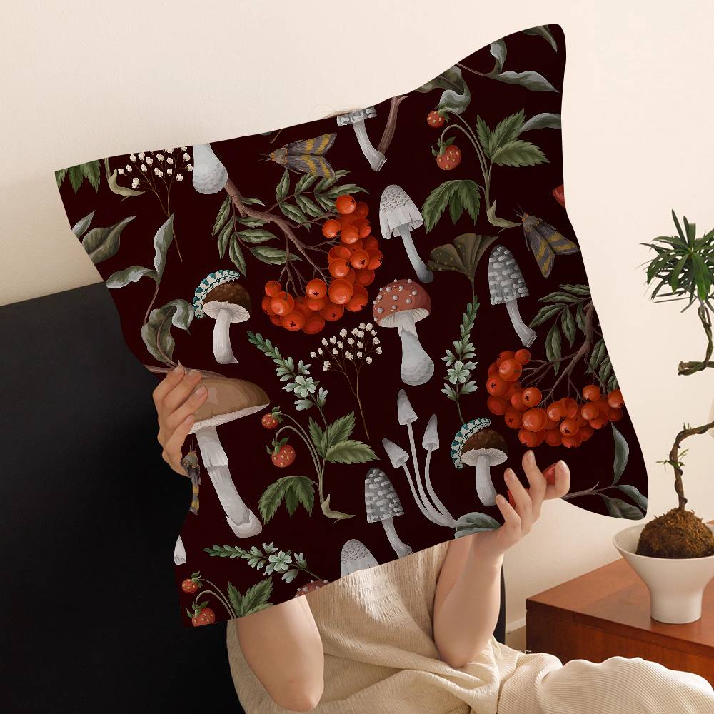 Hot Selling Squirrel Mushroom Cushion Cover Decorative Pillow Sofa Home Decor Case Pillow Cases