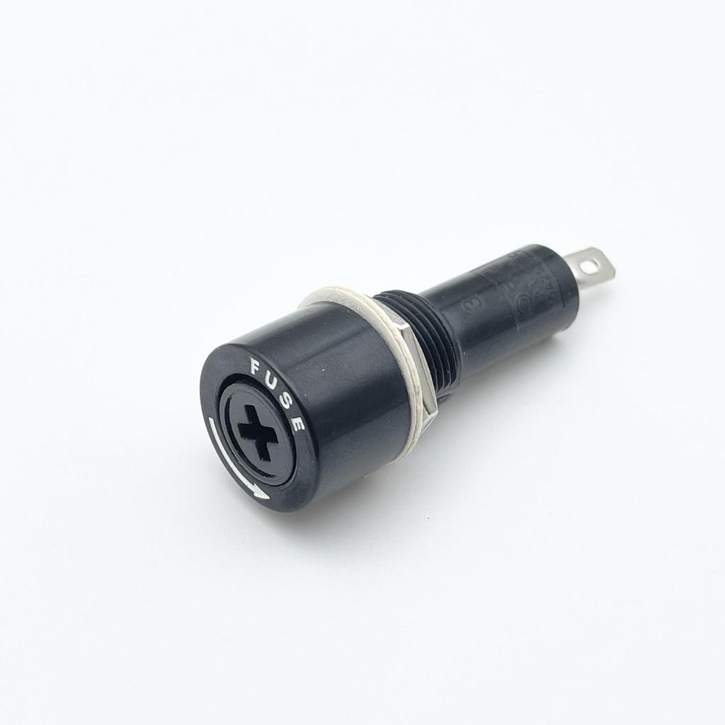 Portafusibile a Croce in Bachelite Resistente alle Alte Temperature R3-22 con Fusibile 6×30 e Foro di Montaggio da 15 mm, Certificato di Alta Qualità.