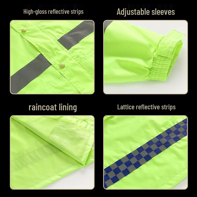 Reflective Oxford Cloth Raincoat Set for Traffic and Sanitation Workers