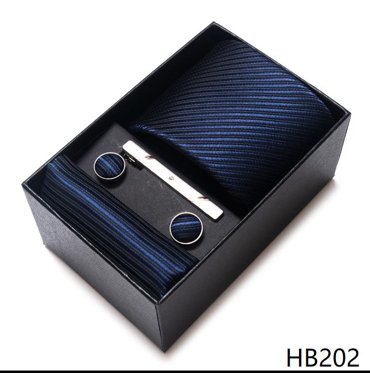 Gift Box Men'S 8Cm Tie Business Dress Jacquard Yarn Business Career Tie Set Men