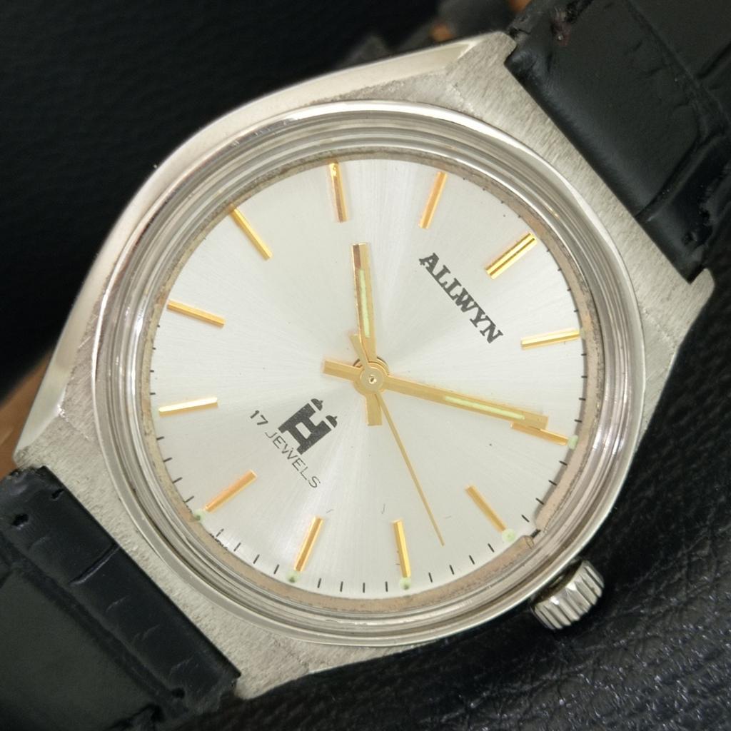 

ALLWYN 6300A HAND-WINDING INDIA MENS VINTAGE SILVER COLOR DIAL WATCH a706034-1