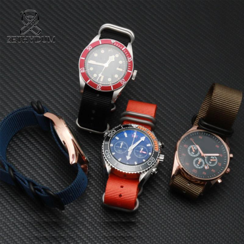 Nylon Watch Strap Bracelet Watch Strap 20 22 23 24 26mm Sport Fashion Bracelet Watch Accessories Manual Suture Simple Strap