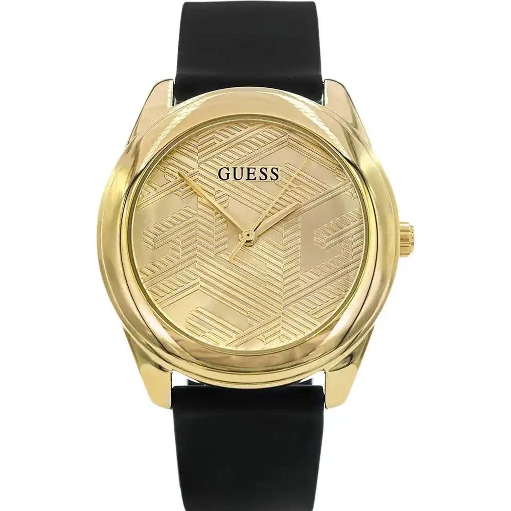 

GUESS Cubed Gold Black Stainless Steel Silicone Ladies Quartz GW0665L1 золотой