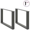 VidaXL Coffee Table Legs U-Shape 2 Pcs Anthracite 60 X (42-43) Cm Steel 4013162