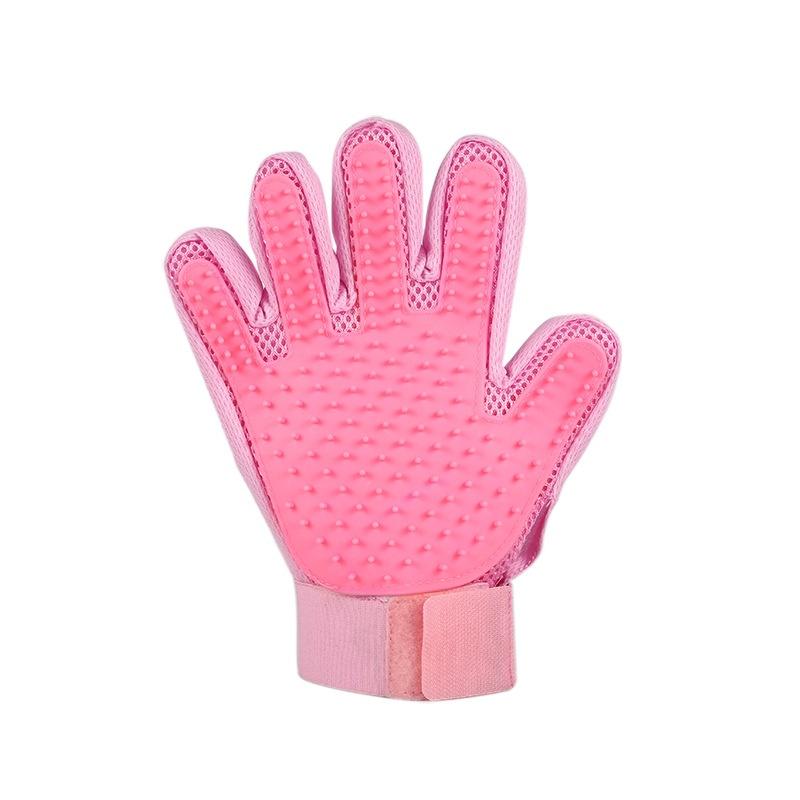Cross-border New Double-sided Hair Removal Glove, Massage Glove, Cleaning Depilating Bath Beauty Glove, cat Grooming Glove розовый