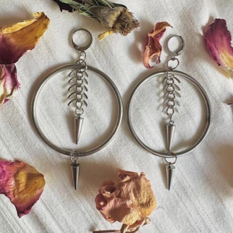Unique and Stylish Circle Ear Rings Delicate Circle Pendant Earrings Dainty Ear Pendant for Daily Wear Dates Parties