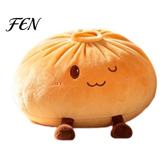 Portable Desk Ornament Cute Dumpling Plush Pillow, Funny Bun Stuffed Animal Toy, Soft PP Cotton Durable Polyester Fiber Pillow Filled Decorative Food