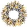 Artificial Christmas Door Wreath 60 CM with Pine Cones and Berry Clusters, LED Lights and Timer, Green