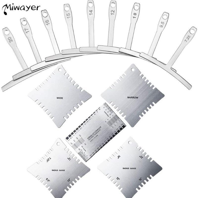 14PCS Guitar Luthier Measuring Tool Kit Set String Action Ruler Understring Radius Gauge Guitar Repair Tools