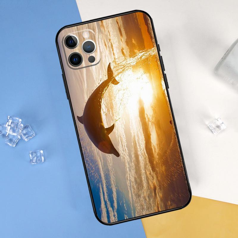 Ocean Dolphin Phone Case For iPhone 16 Pro Max 16e 12 13 Mini 11 14 15 Pro Max XR 15 16 Plus Cover Shell