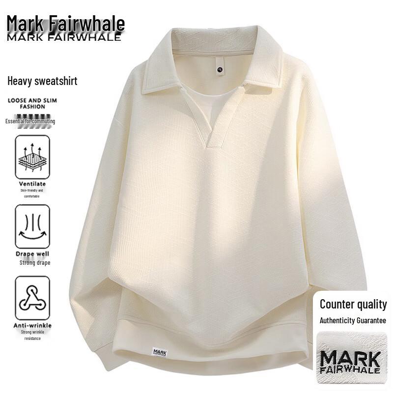 Mark Fairwhale Men's Versatile Polo Collar Pullover Sweatshirt