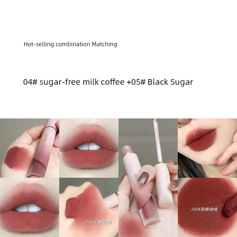 Milk Cream Lip Mud Lip Lacquer Velvet Matte Finish Non-Fading No Stain on Cup Student Party Plain Nude Color Lip Lacquer Lipstick Female