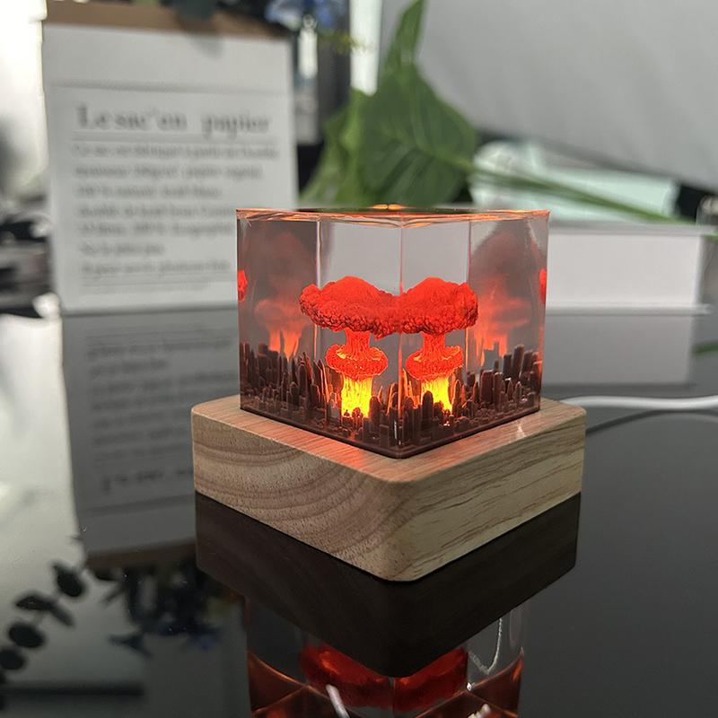 Kreative Nuklearleuchten Harz Pilzwolke Lampe USB Atombombe Nachtlicht Heimdekoration Weihnachtsgeschenke Tischlampe
