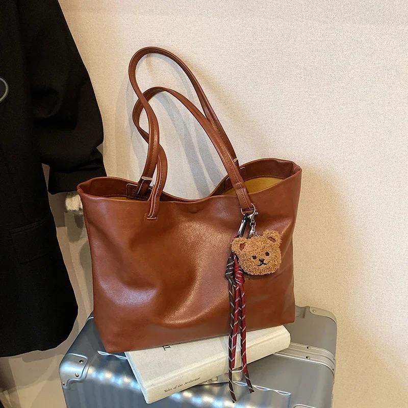 Casual Feminine Shoulder Bag for Work Large Capacity New Autumn and Winter Retro Versatile Simple Bag