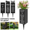 1 Pc Memorial Flower Holder Cemetery Vase with Spike Metal Flowers Holders Modern Plant Shelf for Grave Lawn Cemetery Decoration