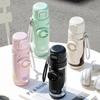 Double Spouts Sports Bottle Integrated With Handheld Fan Hydrations Vessel Perfect For Running Cycling B03E