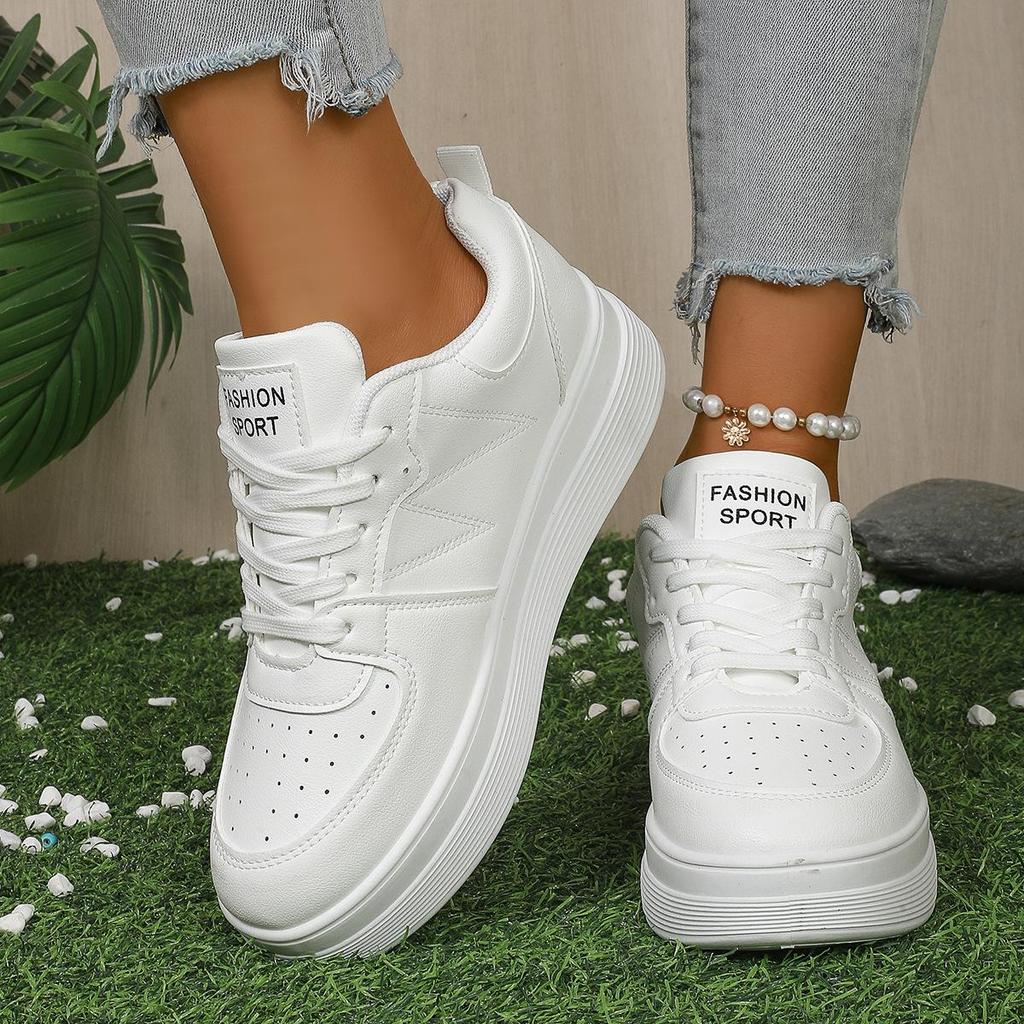 Damsneakers med platå, Fritidsskor, Atletiska skor med dold höjdökning