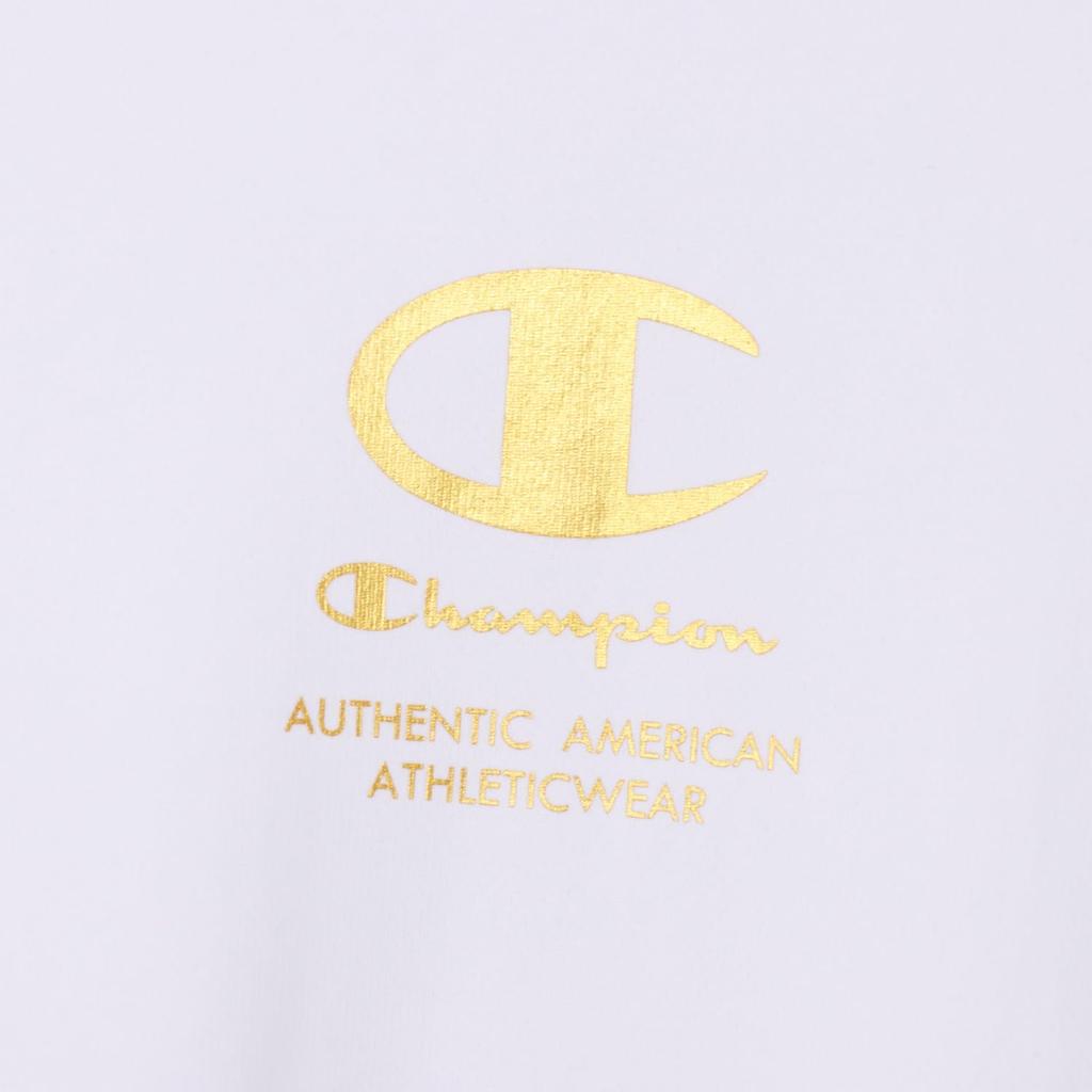 Champion Short Sleeve Crew Odor Script Rubber Men's T-Shirt, White, Neck, Antibacterial, Resistant, Breathable, Quick-Drying, Logo, Print, C3-BV305