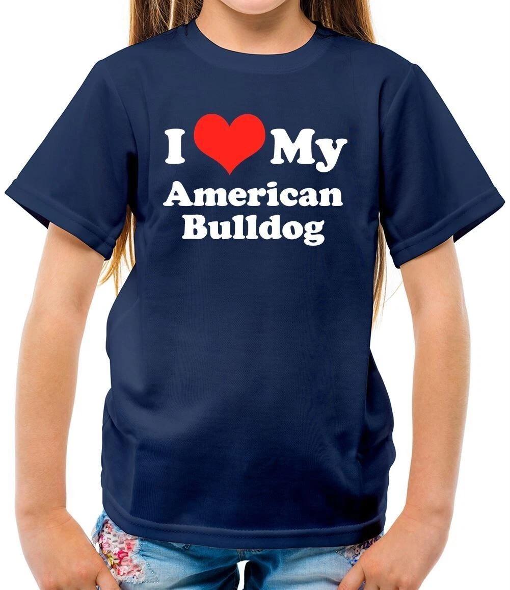 I Love My American Bulldog - Kids T-Shirt - Bulldog Dog Breed Love 160