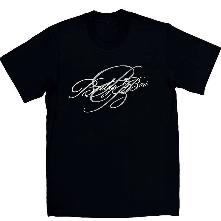 

Playboi Carti Limited Edition Same Style Peripheral Baby Boi Slogan Flower Font Printed Short-sleeved T-shirt 4XL