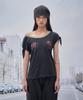 SOMSOC Rico Emblem Tied Top_Charcoal