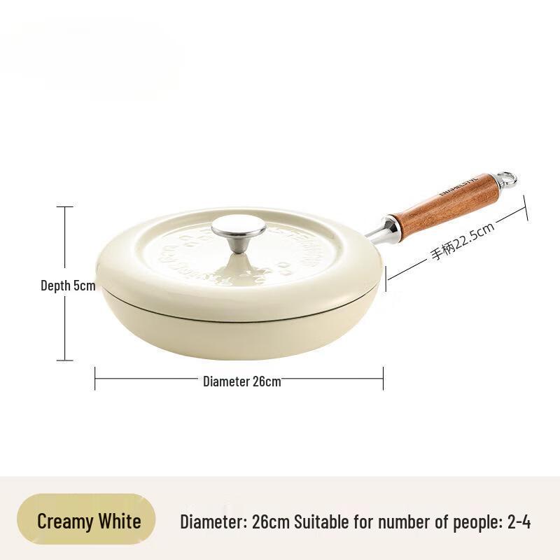 Lilang Enamel Non-stick Frying Pan with Lid