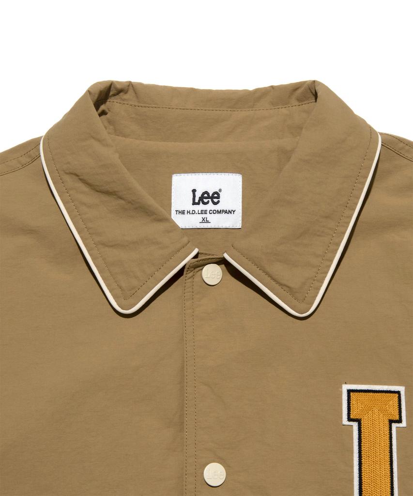 Lee Nylon Collar Varsity Jacket Beige