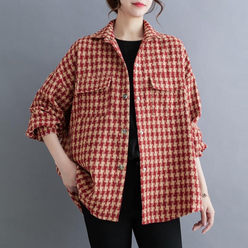 

DIMANAF 2025 Новые осенне-зимние женские пальто и куртки больших размеров, с длинным рукавом, свободного кроя, в стиле кэжуал, винтажная верхняя одежда One Size красный