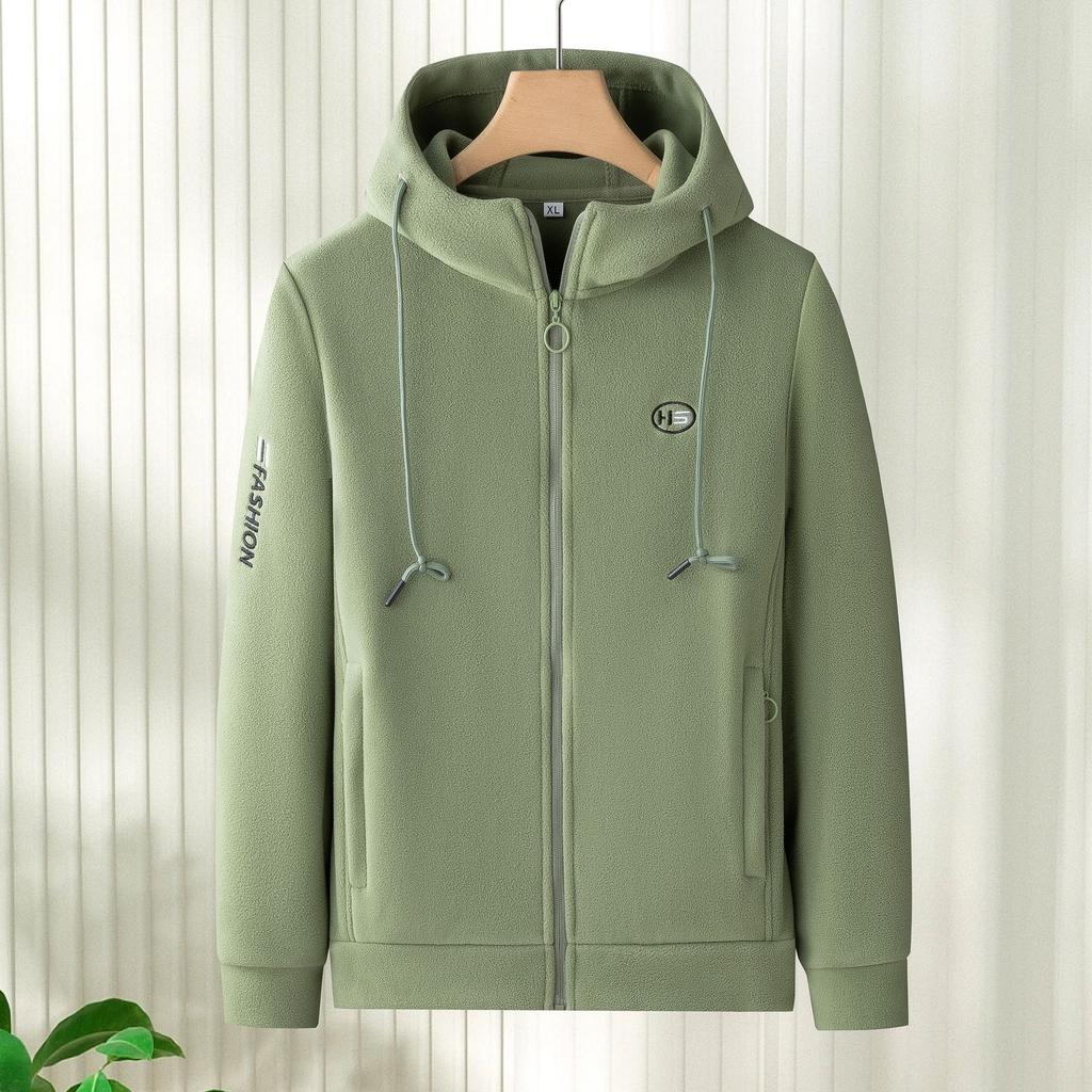 Women Casual Hoodies Printed Letters Warm Polar Fleece Plush Lamb Cardigan Jacket Coat Cashmere Zipper Loose Fit Sweatershirt