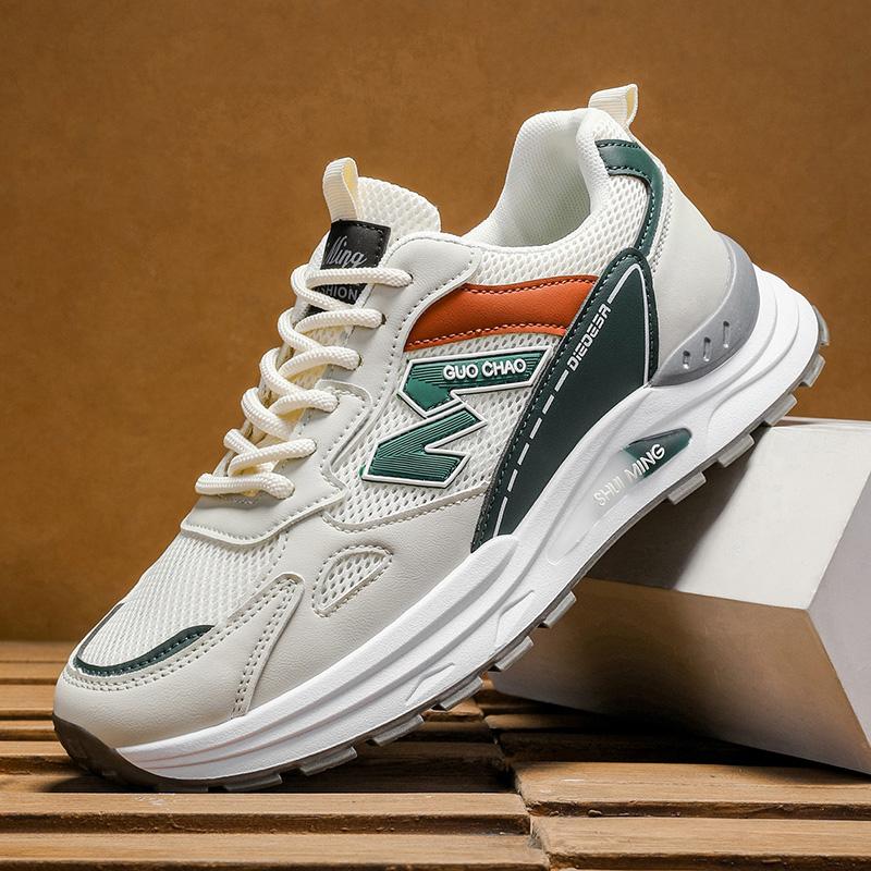 New Fashion Men 's Four Seasons Comfortable Thick Sole Shoes Students BoysTrending Soft Sole Breathable Casual Running Sneakers