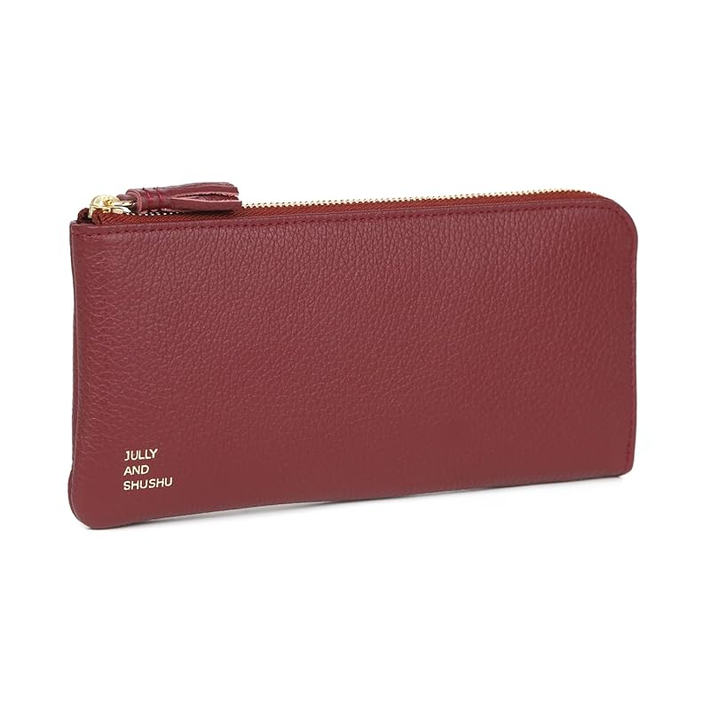 

[JULLY AND SHUSHU] long wallet With L-shaped zipper ladies genuine leather present gift DR2-FL (burgundy)