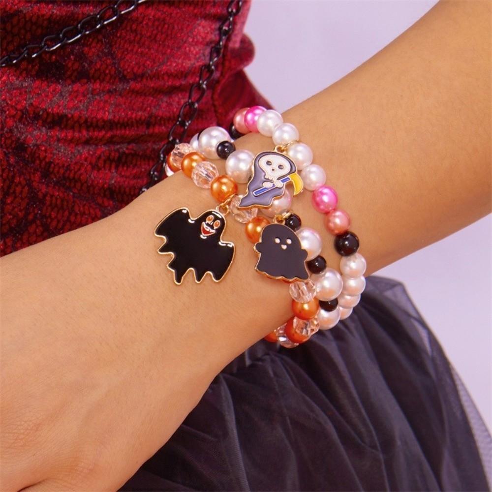 3pcs Gothic Style Pumpkin Pendant Bracelet Zinc Zinc Zinc Alloy Colorful Beaded Bracelet  Party