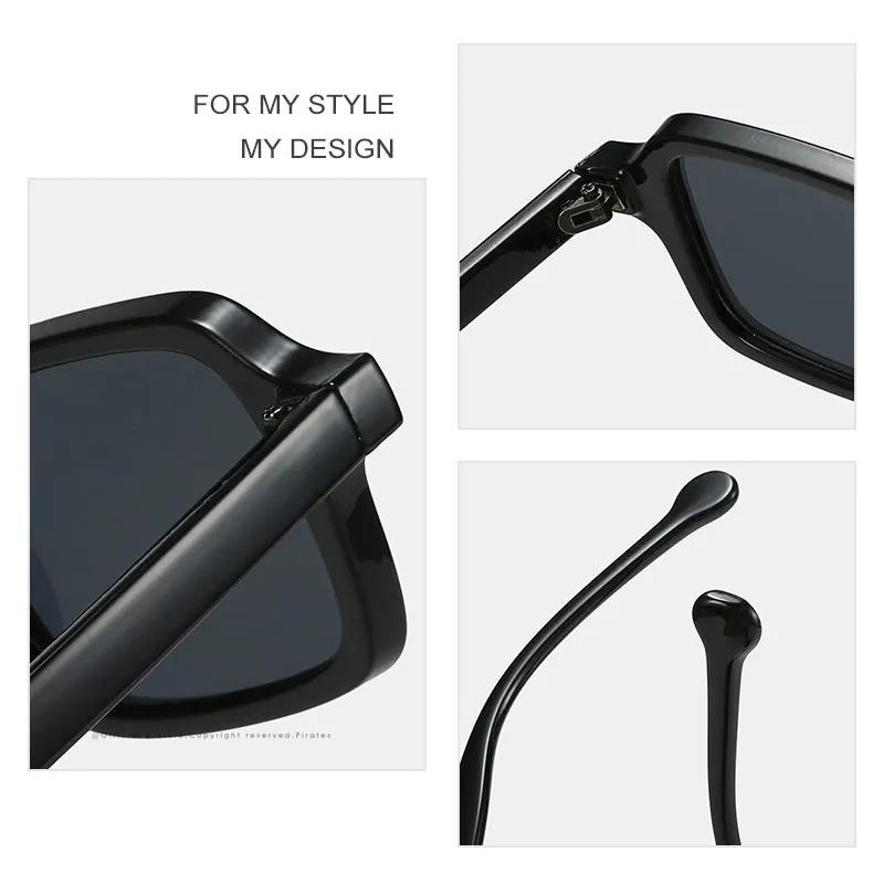 Fashion Square Sunglasses Women New Retro Rivets Decoration Gradient Shades UV400 Men Leopard Blue Sun Glasses