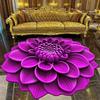 3D Realistic Flower Pattern Absorbent Mat Non-Slip Floral Rug Plush Velvet Floor Mat for Bedroom Kitchen Bathroom Sofa Coffee Table