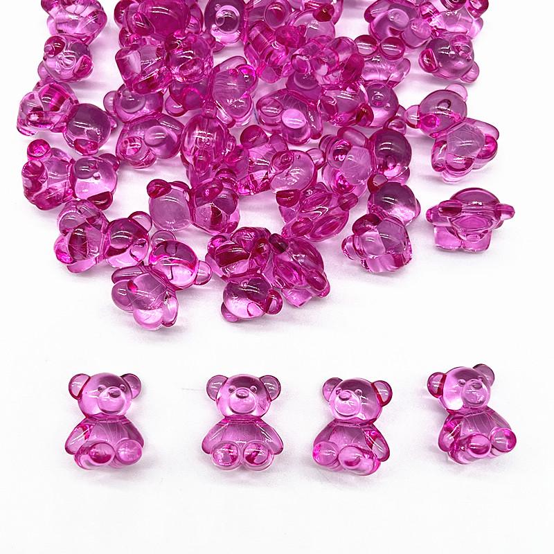 10pcs/lot Crystal Acrylic Bear Pendant Charms for Necklace Bracelet Earrings Jewelry Making Diy Findings Bears Christmas Making