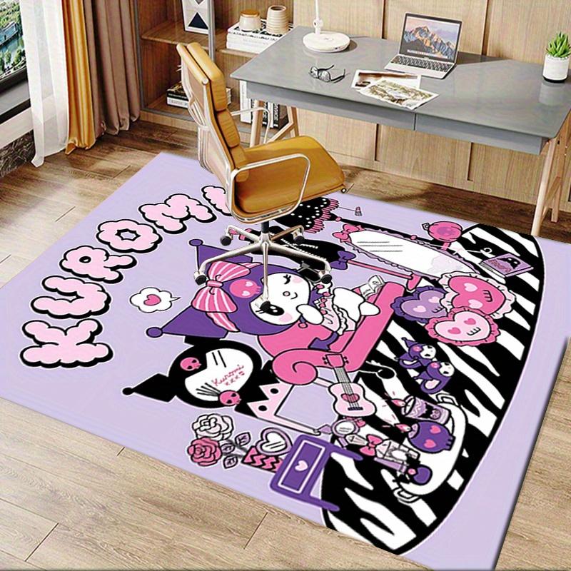 Office Rug Kuromi, Cute Anti-Slip Rug, Machine Washable for Living Room, Bedroom, Office, Multiple Sizes, Bedroom Mat, Decorative Mat, Durable Mat, Li