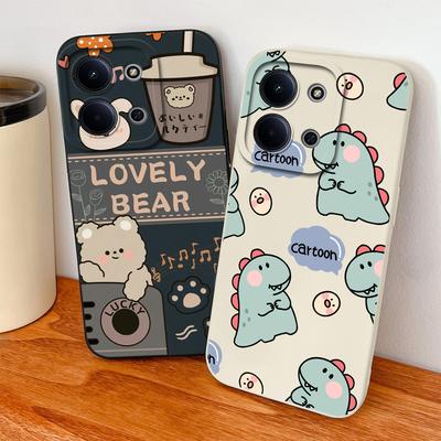 Coque Pour Redmi 15C 4G 5G Dinosaure Dessiné Silicone Liquide Coque Arrière Souple Protection Téléphone Pour Xiaomi Redmi 15 C Anti Chute Funda