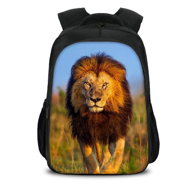 lion Double layer Backpack Durable, Trendy, Versatile, Large Capacity Cartoon School Boy and Girl Birthday Best Gift