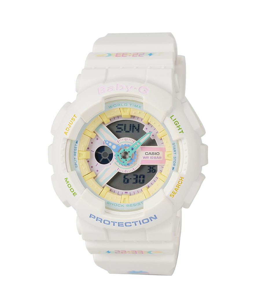

Casio Baby-G Women s Resin 100M Water Resistant Analog Shock Resistant Quartz Watch BA-110TM-7APRB белый