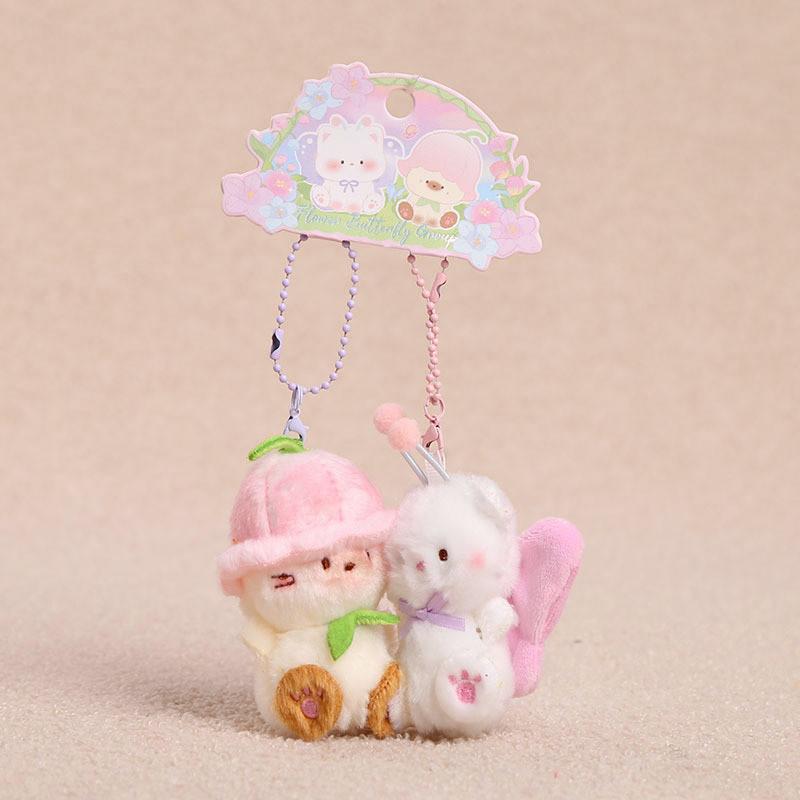 Set di portachiavi in peluche di animali con attacco magnetico per bambine e adolescenti
