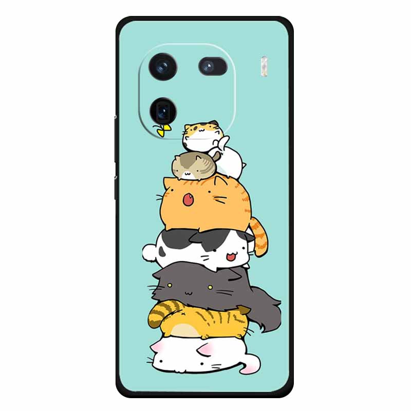 Für Vivo Iqoo 12 Hülle Weiches Silikon Katze Eule Mode Rückseitenabdeckungen für Vivo iQOO 12 Pro Hüllen Marmor Stoßfeste Handyhüllen Iqoo12