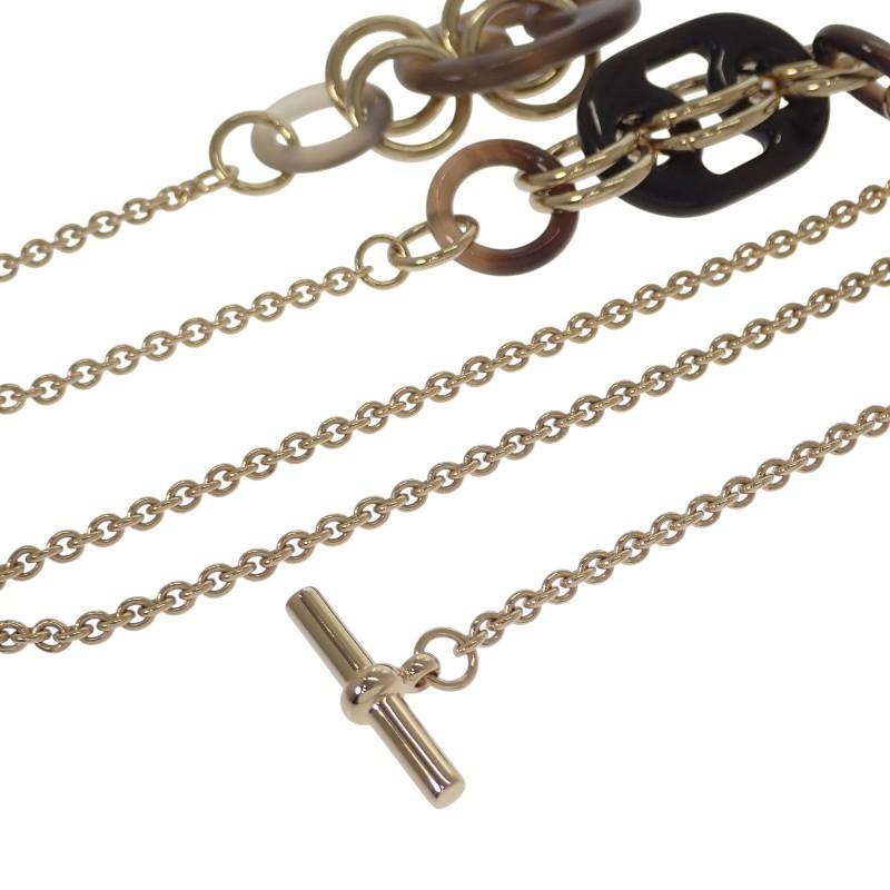 HERMES  H057078FD00  Necklace gold metal/Buffalo horn Women