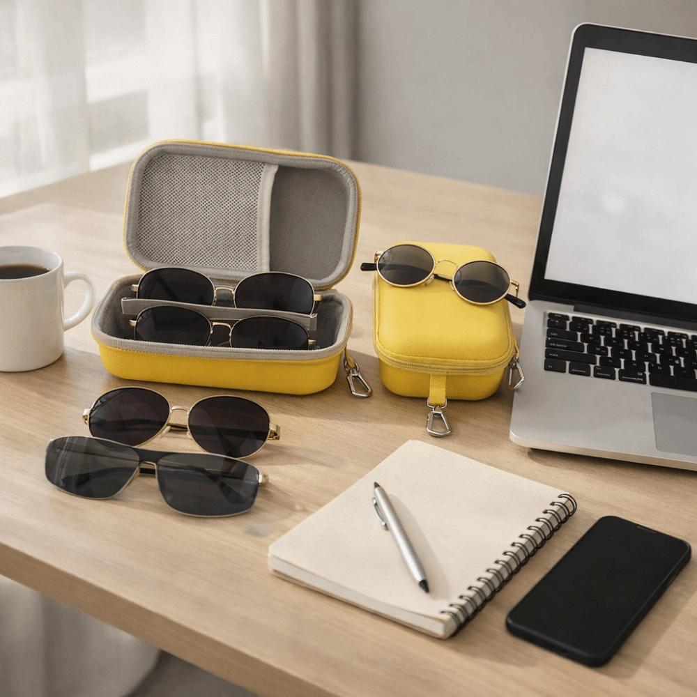 Large Capacity EVA Glasses Case 2 IN 1 Eyeglass Storage Box Anti-splash Protectionn