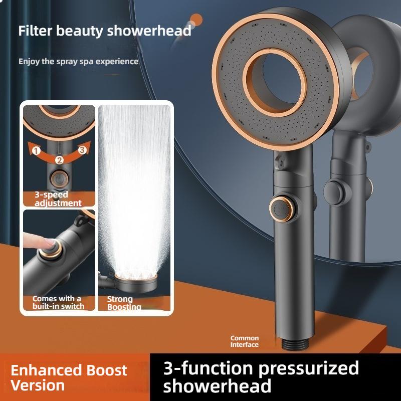 High Pressure 3 Modes Adjustable Shower Head Without Water Pipes Water-Saving Rainfall Spray Shower Spray Accessorie