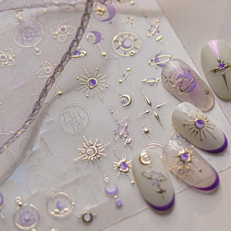 Flower Nail Art Stickers Decals, Spring Flowers Nail Stickers for Nail Art, Floral Plant Nails Design 5D Embossed Nail Decals Flower Stickers for